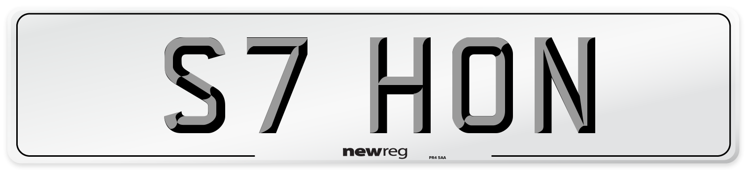 S7 HON Number Plate from New Reg